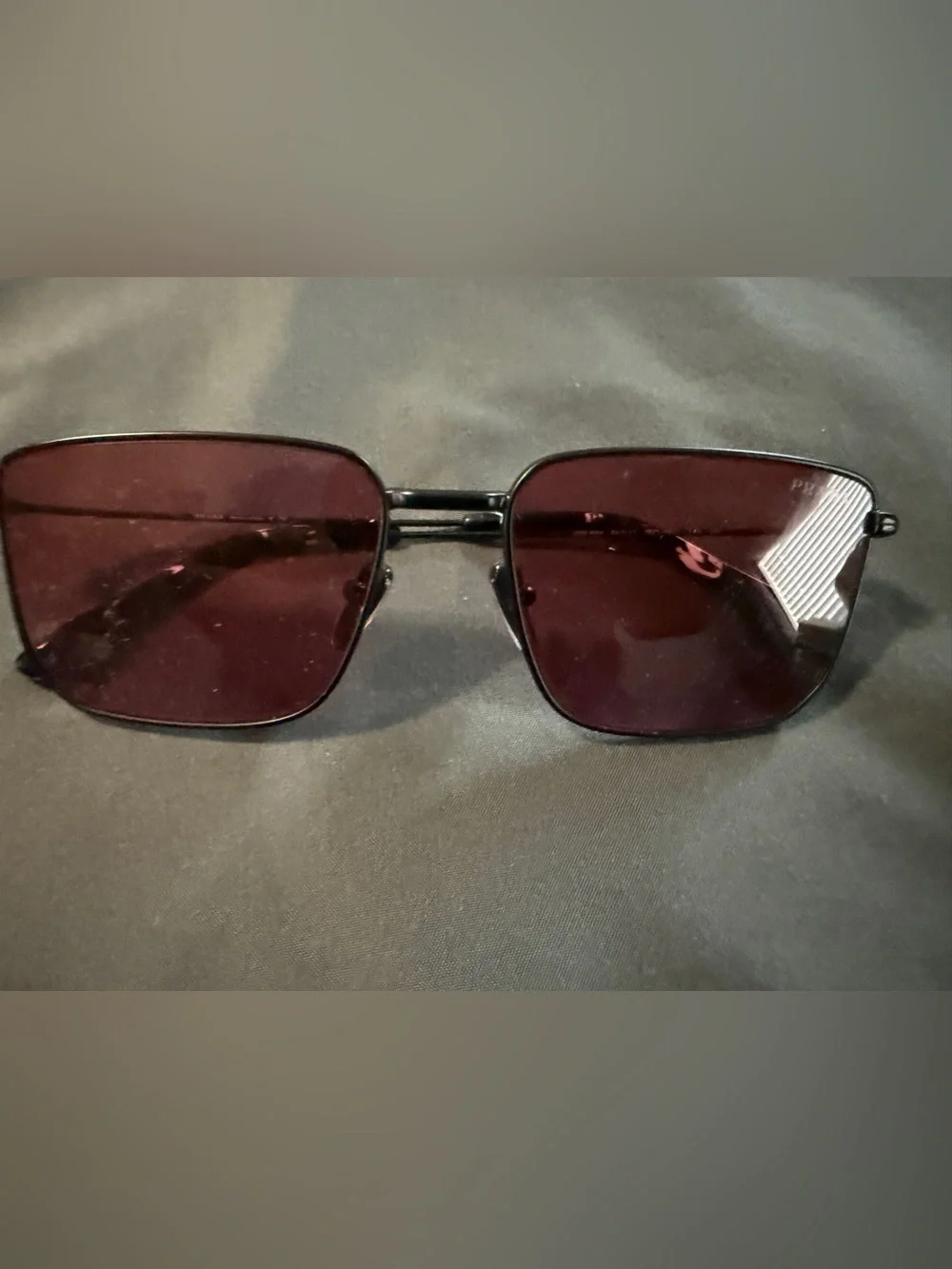 Prada Sunglasses Black/white Square Pilot Metal Navigator Model SPR52Y